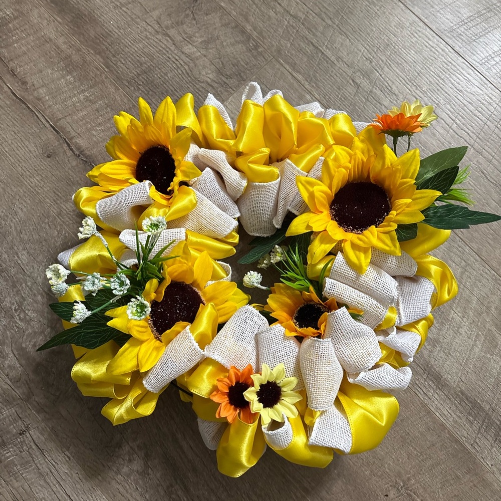 Sunflower and Ribbon Wreath
